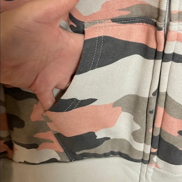 Reflex size Large Multicolor Camo Zip-up Super Soft Slim Fit Hoodie with Pockets - Picture 3 of 10